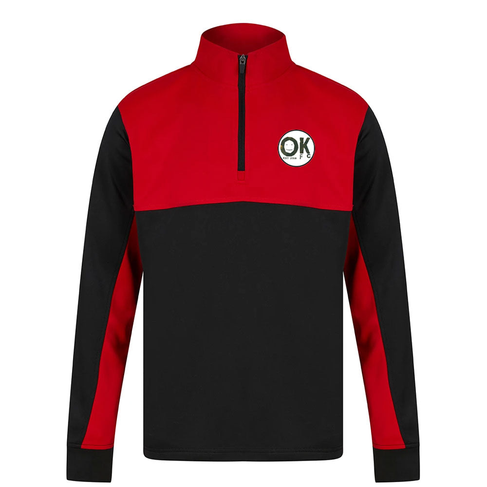 OKFC Quarter Zip Training Top Black/Red